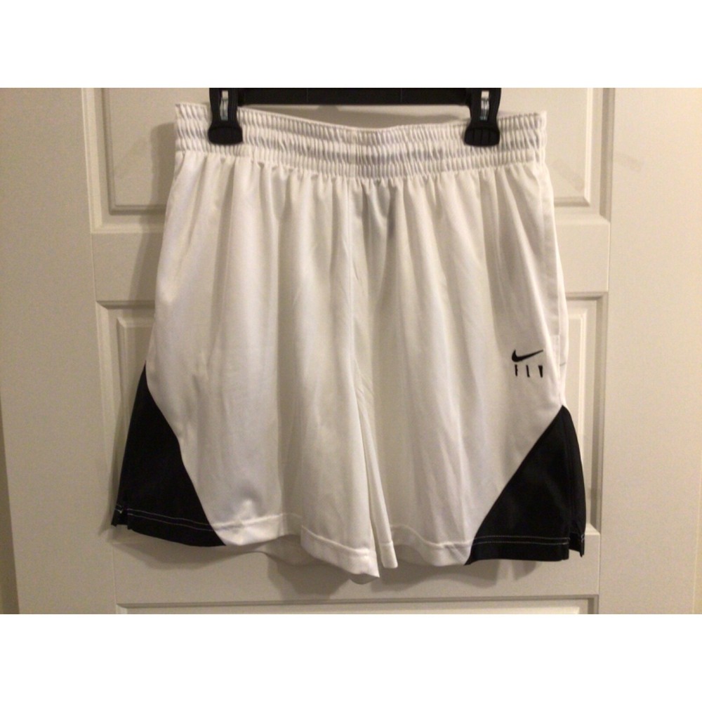 Nike Women's Dri-FIT ISoFly Basketball Shorts Sz. L NEW DH7363-100 WHITE/BLACK